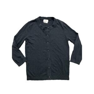 Kate Spade New York Black Cashmere Silk Cotton Blend Button Up Cardigan Size XS